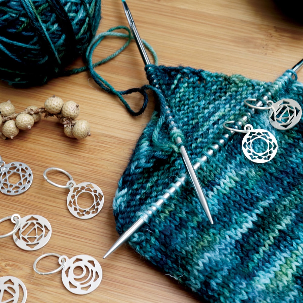 The Mindful Collection Sterling Silver Plated Chakra Stitch Markers