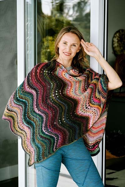 Lana Grossa Colorissimo Short Row Fans Wrap or Poncho Kit at Dream