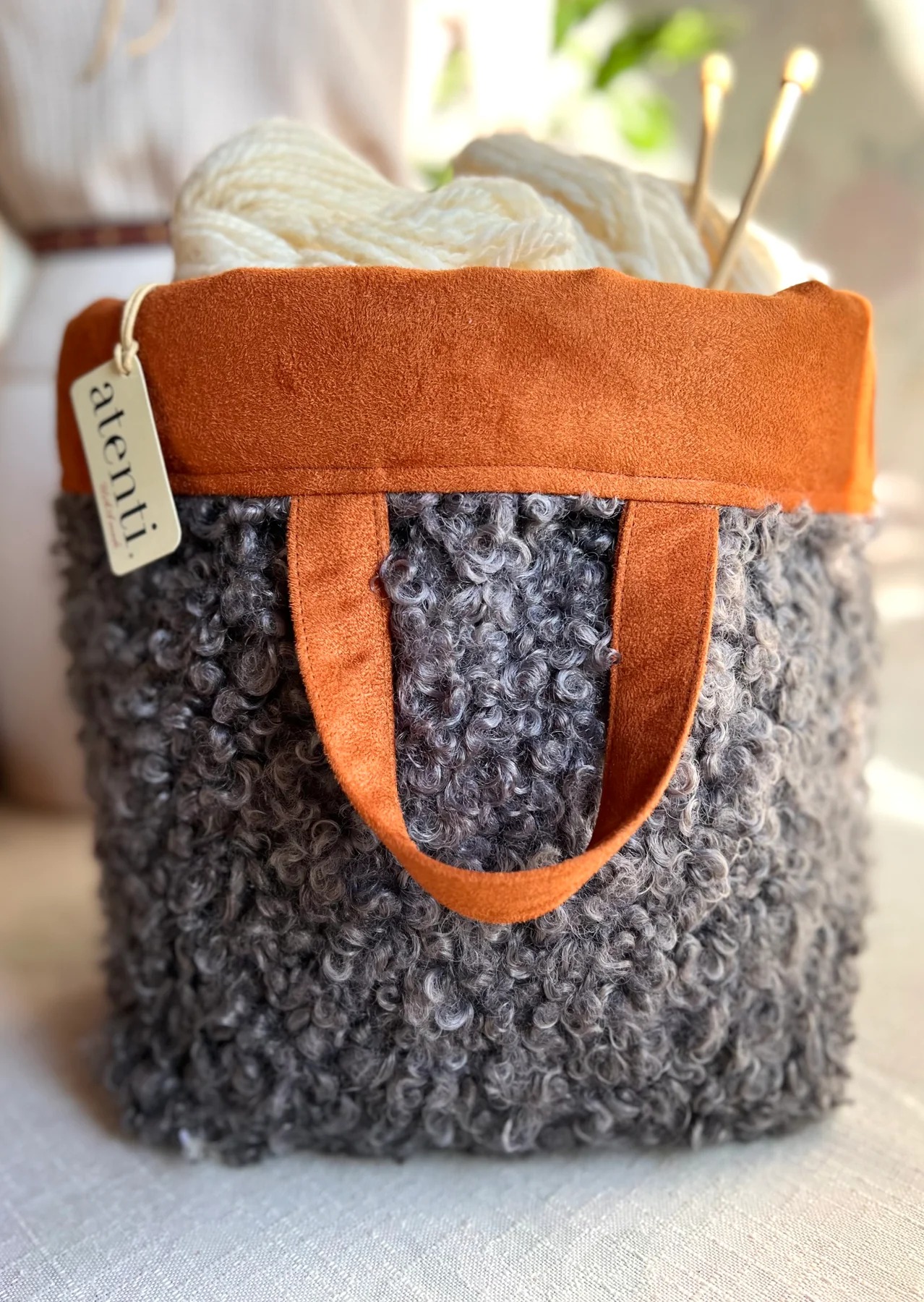 Atenti Hope Basket - Curly Cute Charcoal