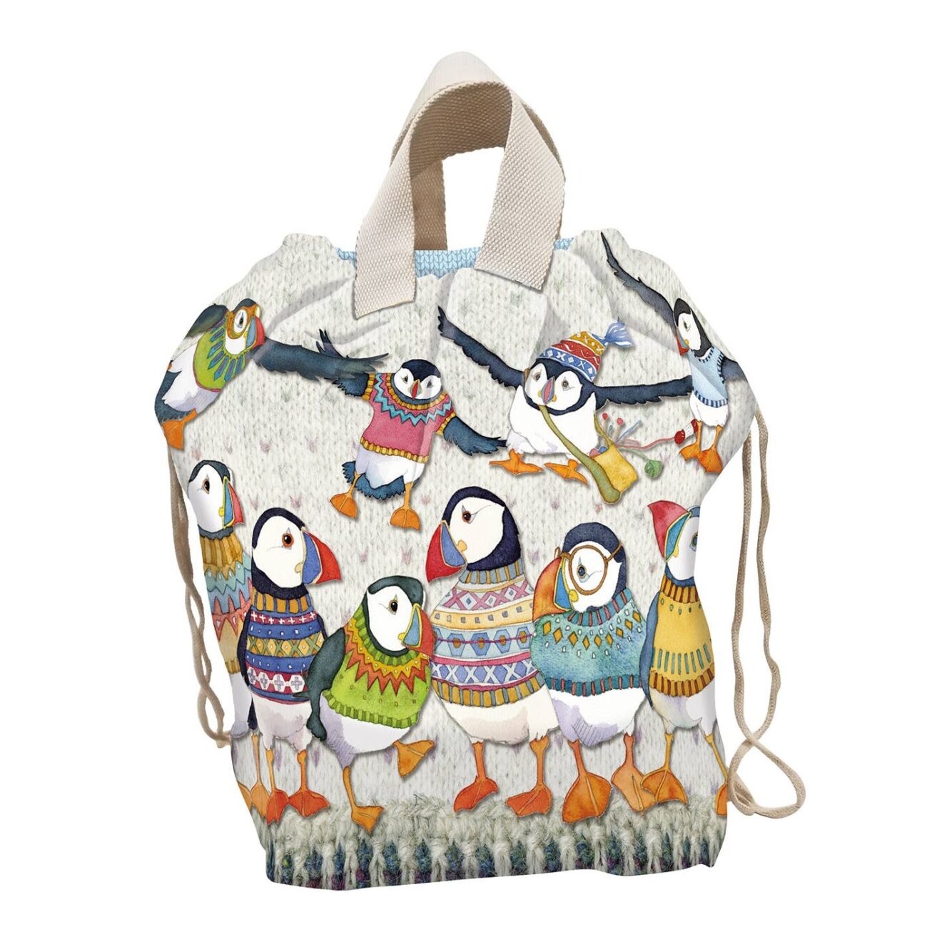 Emma Ball Large Bucket Bag - Woolly Puffins