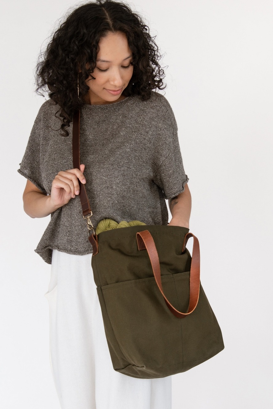 Twig & Horn Canvas Crossbody Knitter's Totes