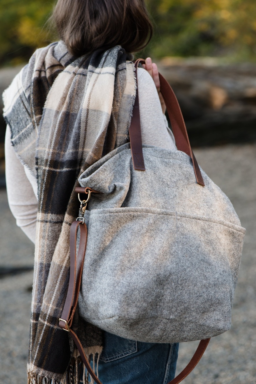 Twig & Horn Wool Crossbody Knitter's Totes