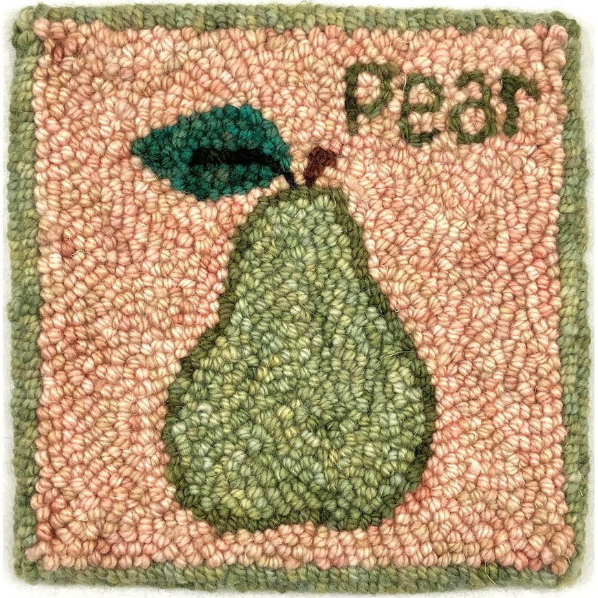 Oxford Punch Needle Kit - Pear with Peach Background