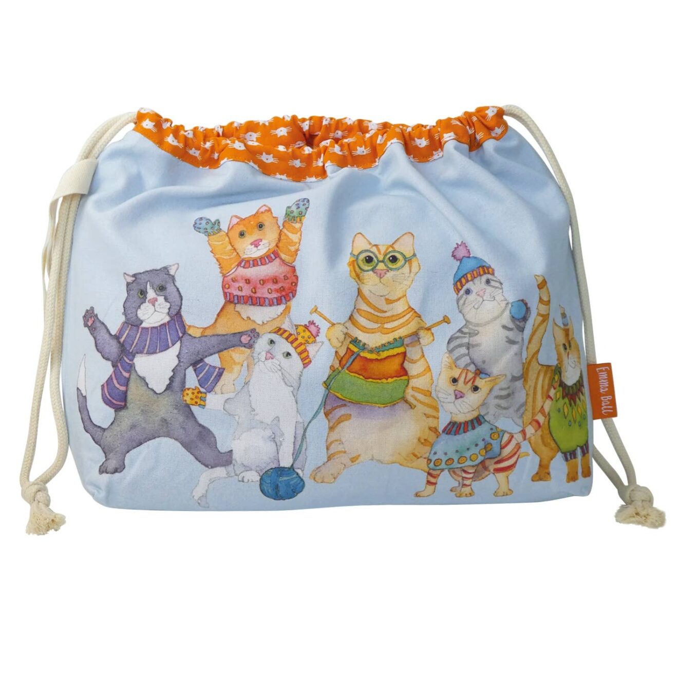 Emma Ball Drawstring Bag - Kittens in Mittens