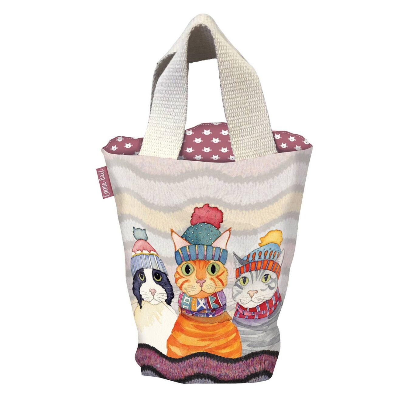 Emma Ball Small Bucket Bag - Cats in Hats
