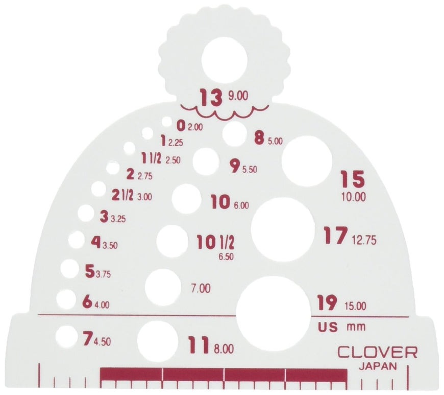 Clover Knitting Needle Gauge
