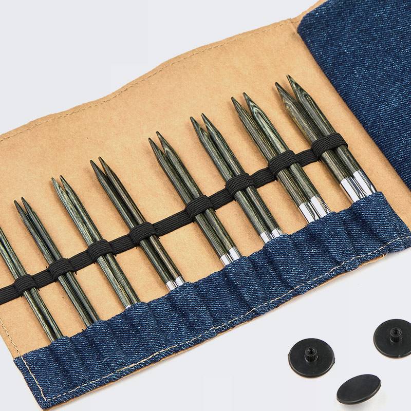 KnitPro Indigo Wood 5″ Normal Interchangeable Needle Set